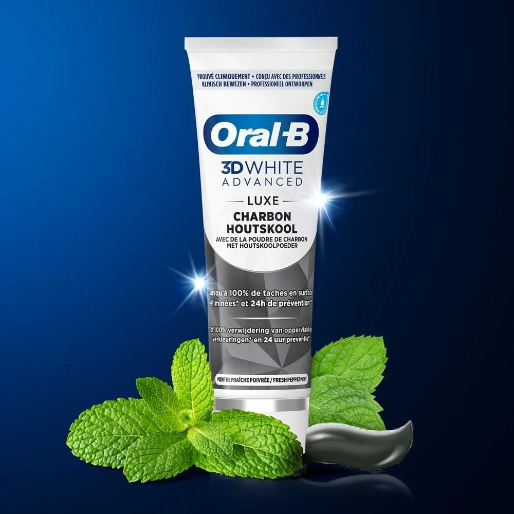 خمیر دندان سفید کننده و پاک کننده قوی Oral-B 3D White، دو عدد 75 میلی لیتری