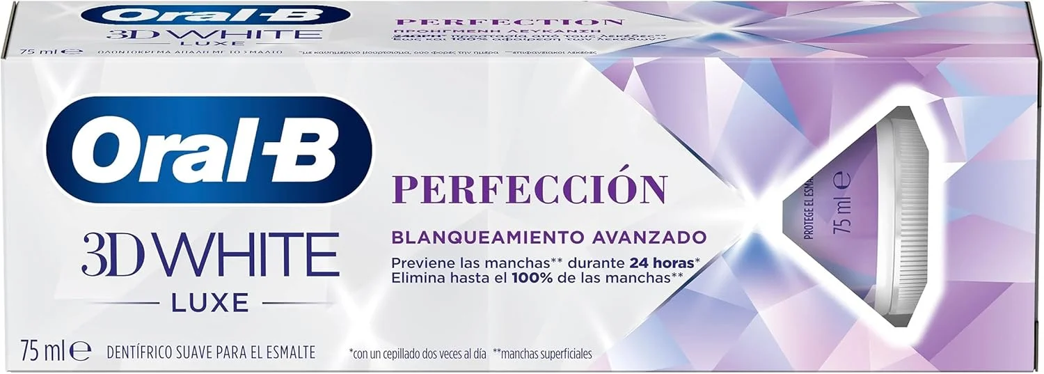 خمیر دندان سفید کننده اورال-بی تری دی وایت لوکس پرفکشن، از بین برنده 100% لکه های سطحی، 75 میلی لیتر