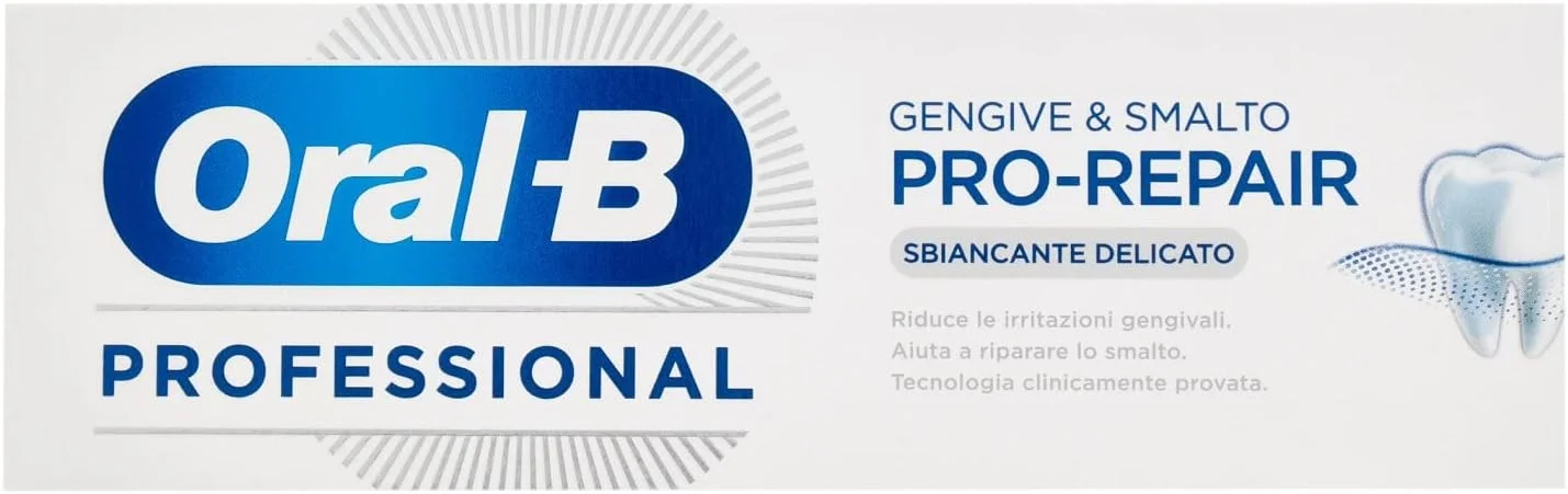 خمیر دندان اورال بی Pro Repair Professional برای لثه و پولیش ناخن با سفید کنندگی ملایم دندان، باکتری ها را خنثی می کند و سوزش را کاهش می دهد، 1 بسته 75 میلی لیتری