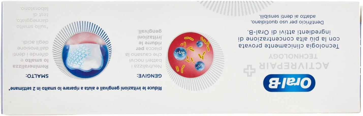 خمیر دندان اورال بی Pro Repair Professional برای لثه و پولیش ناخن با سفید کنندگی ملایم دندان، باکتری ها را خنثی می کند و سوزش را کاهش می دهد، 1 بسته 75 میلی لیتری