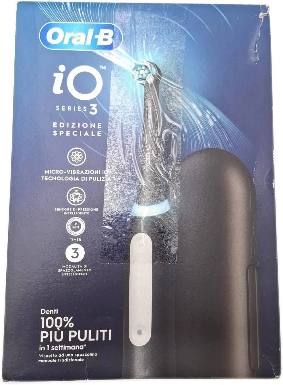 مسواک برقی شارژی اورال-بی iO 3 مشکی، 1 سری یدکی، 1 کیف مسافرتی، + خمیر دندان محافظ حرفه ای اورال-بی پرو اکسپرت 75 میلی لیتر. 1 مسواک