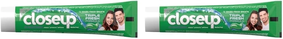 خمیر دندان ژلی کلوزآپ با فرمولاسیون سه گانه طراوت بخش، برای لبخندی درخشان تر، طراوت نعنایی، حاوی دهانشویه زینک فعال، 25 میلی لیتر (بسته 2 عددی)