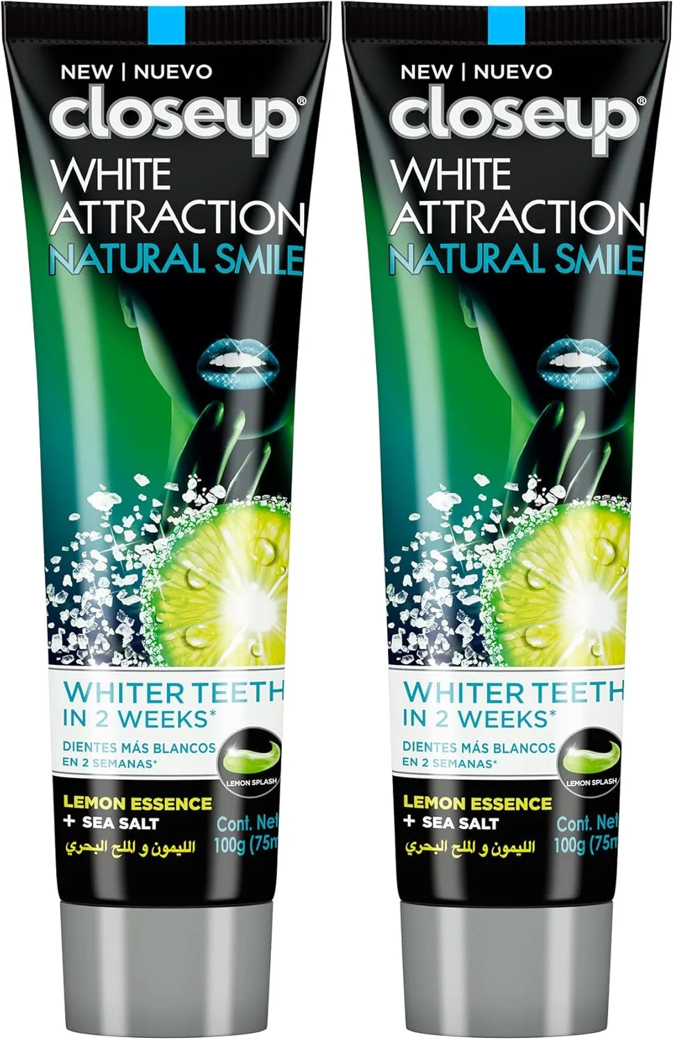 خمیر دندان ژلی سفید کننده کلوز آپ با عصاره لیمو و نمک دریا، 75 میلی لیتر (بسته 2 عددی)