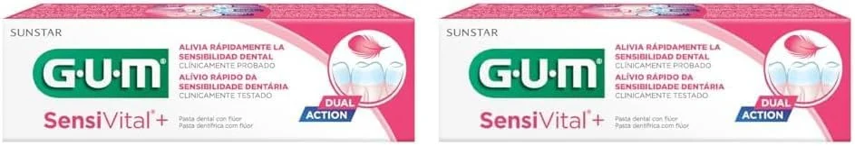 خمیر دندان ملایم Gum Sensivital+ - بدون الکل - از بین برنده پلاک - محافظت از حفره - محافظت و تقویت دندان - ملایم بر روی دندان ها و لثه ها - کاهش تحریکات - معدنی سازی مجدد مینای دندان - 75 میلی لیتر