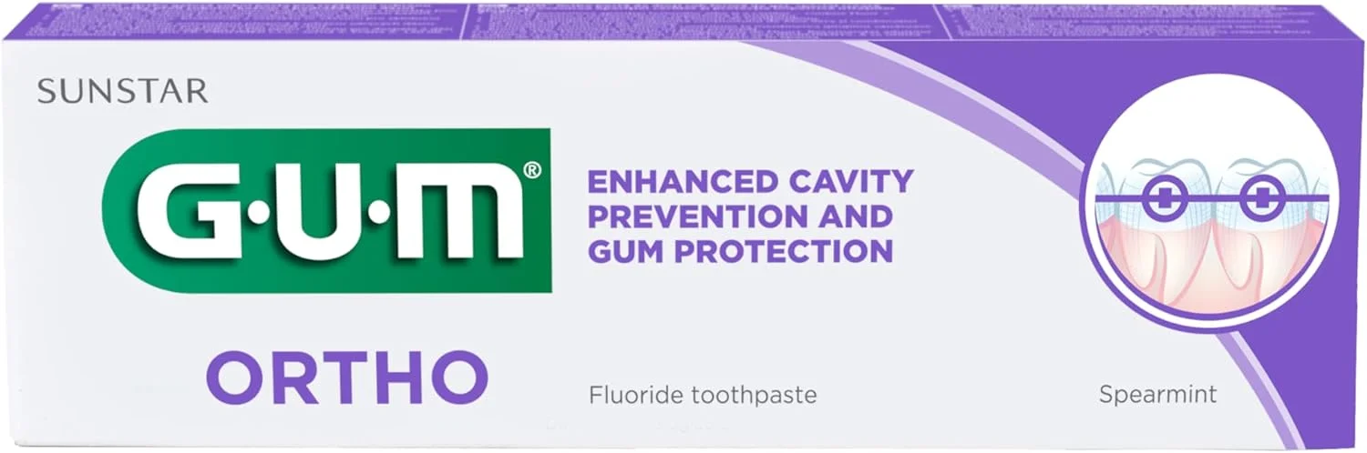 خمیر دندان ارتودنسی GUM® ORTHO | طراحی شده مخصوص استفاده کنندگان از بریس | کاهش تجمع پلاک | تقویت مینای دندان | طعم نعناع | 6x75