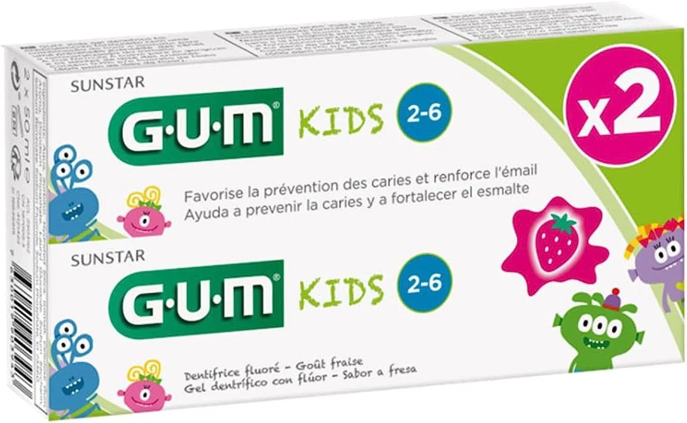 خمیر دندان کودک GUM حاوی فلوراید مناسب 3 سال به بالا 2 عدد 50 میلی لیتر