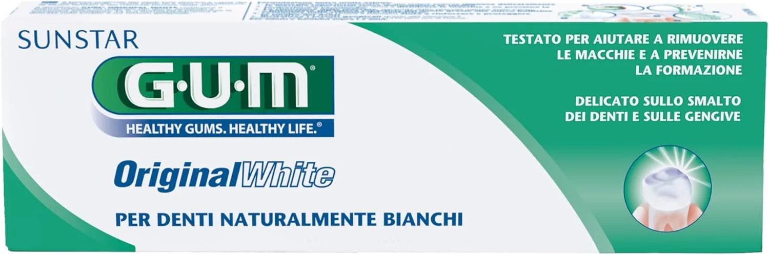 خمیر دندان سفید کننده اورجینال GUM حجم 75 میلی لیتر بسته 6 عددی (6 عدد تیوب 75 میلی لیتری)