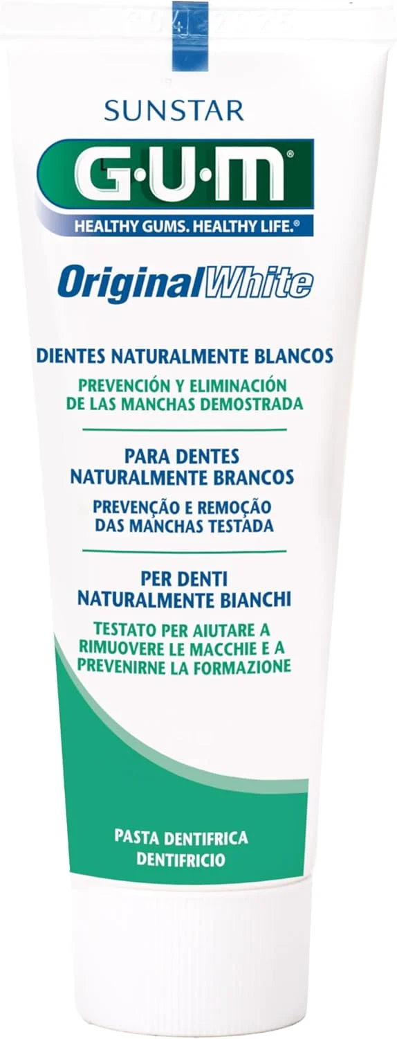 خمیر دندان سفید کننده اورجینال GUM حجم 75 میلی لیتر بسته 6 عددی (6 عدد تیوب 75 میلی لیتری)