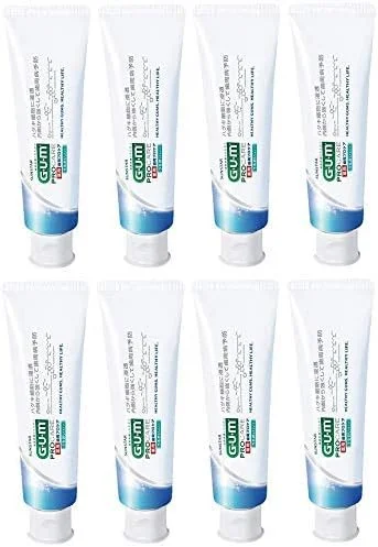 (خرید عمده) خمیر دندان مراقبت حرفه ای لثه جی یو ام 85 گرم، پیشگیری از بیماری های لثه، مراقبت از لثه، حاوی فلوراید با غلظت بالا 1450ppm، نوع مرطوب کننده، تعداد 8 عدد