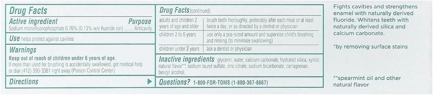 خمیر دندان نعنایی مراقبت کامل تامز آف مین، ۱۱۳ گرم خمیر دندان نعنایی مراقبت کامل تامز آف مین، ۱۱۳ گرم