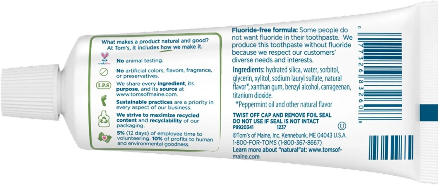 خمیر دندان نعناع تازه بدون فلوراید تامز آف مین، اندازه مسافرتی، 85 گرم (بسته بندی ممکن است متفاوت باشد) خمیر دندان نعناع تازه بدون فلوراید تامز آف مین، اندازه مسافرتی، 85 گرم (بسته بندی ممکن است متفاوت باشد)