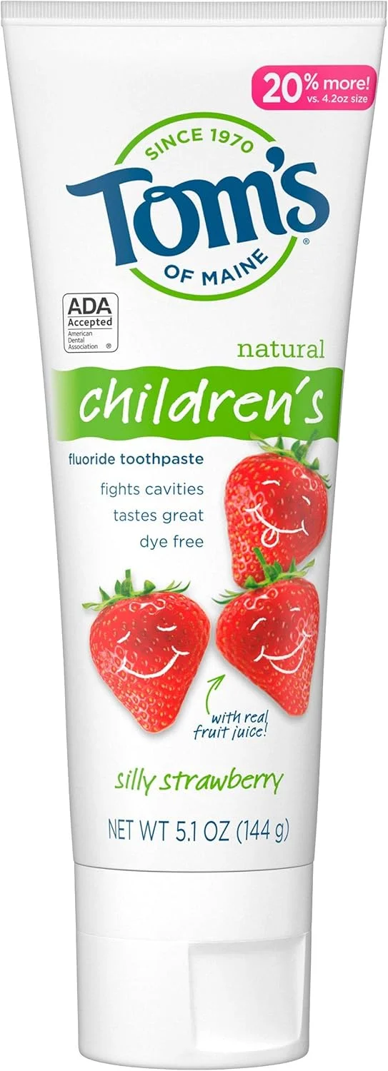 خمیر دندان ضد پوسیدگی کودکانه با طعم توت فرنگی تامز آف مین، 144 گرم