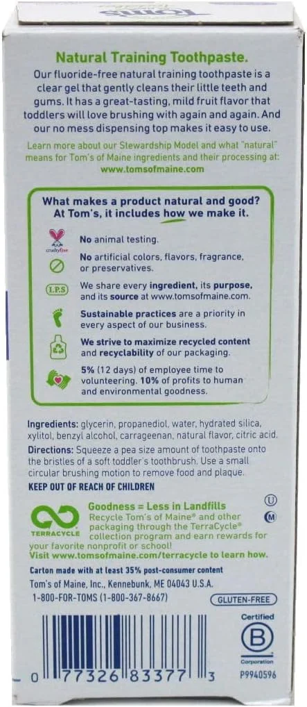 خمیر دندان بدون فلوراید کودکان Tom's of Maine، طعم میوه ملایم - 50 گرم - بسته 2 عددی خمیر دندان بدون فلوراید کودکان Tom's of Maine، طعم میوه ملایم - 50 گرم - بسته 2 عددی