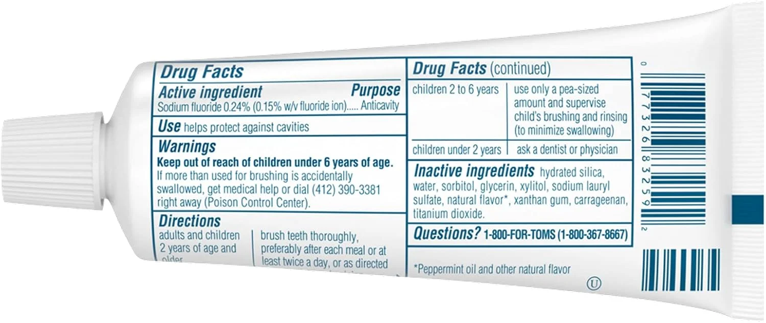 خمیر دندان ضد پوسیدگی نعناع تازه تامز آف مین، اندازه مسافرتی، 85 گرم، بسته 6 عددی (بسته بندی ممکن است متفاوت باشد)