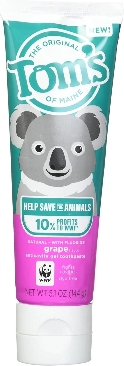 خمیر دندان طبیعی کودکانه تومز آف مین با طعم انگور، 144 گرم خمیر دندان طبیعی کودکانه تومز آف مین با طعم انگور، 144 گرم