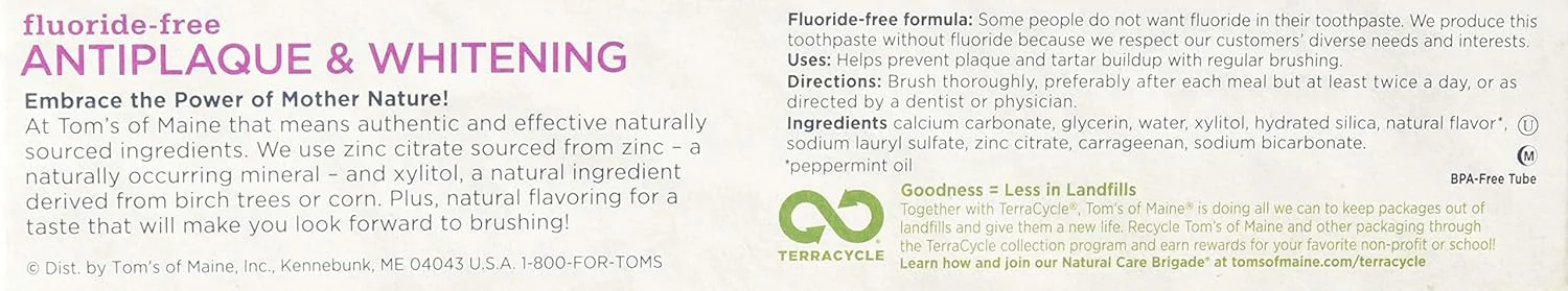 خمیر دندان ضد پلاک و سفید کننده نعنایی تامز آف مین 155 گرم