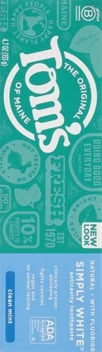 خمیر دندان سفید کننده طبیعی تامز آف مین، نعناع تمیز، 133 گرم