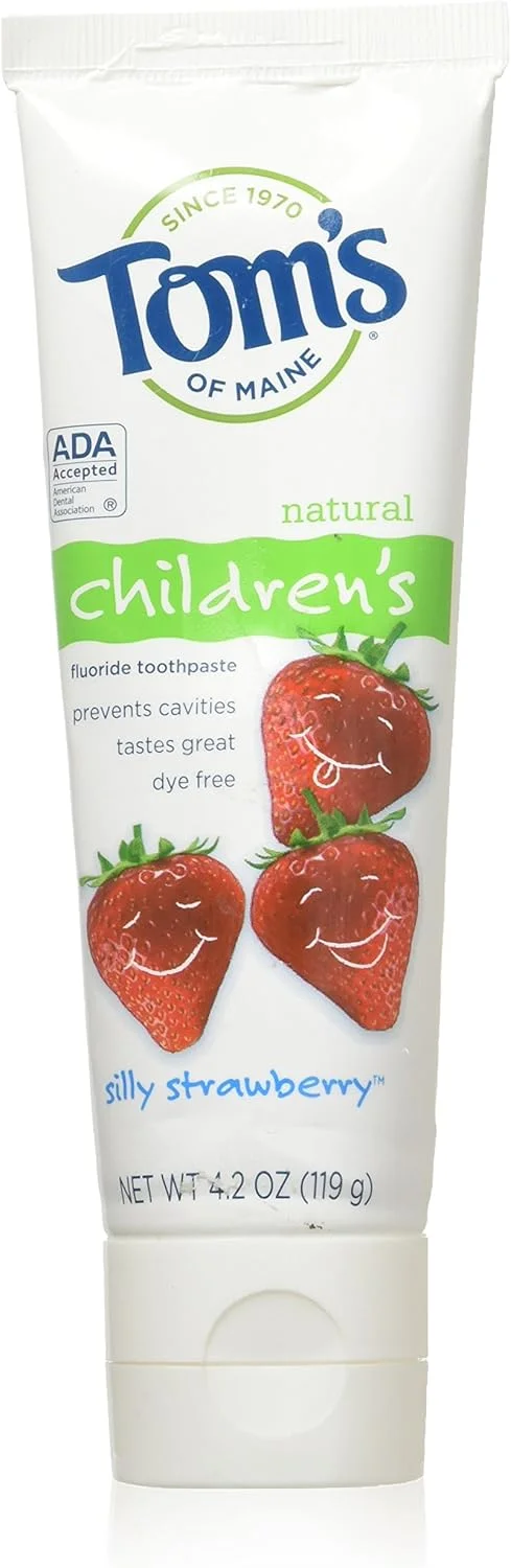 خمیر دندان طبیعی کودکان Tom's of Maine، توت فرنگی بامزه، 119 گرم خمیر دندان طبیعی کودکان Tom's of Maine، توت فرنگی بامزه، 119 گرم
