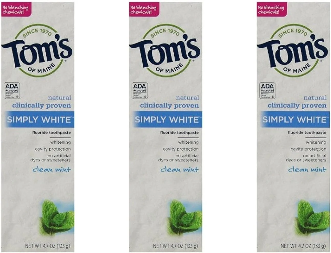 خمیر دندان سفید کننده نعنایی تامز آف مین، 133 گرم (بسته 3 عددی)