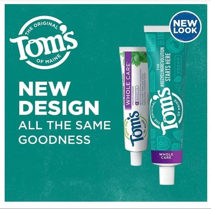 خمیر دندان طبیعی مراقبت کامل تامز آو مین با فلوراید، نعناع، ۱۳۳ گرم (بسته ۶ عددی)