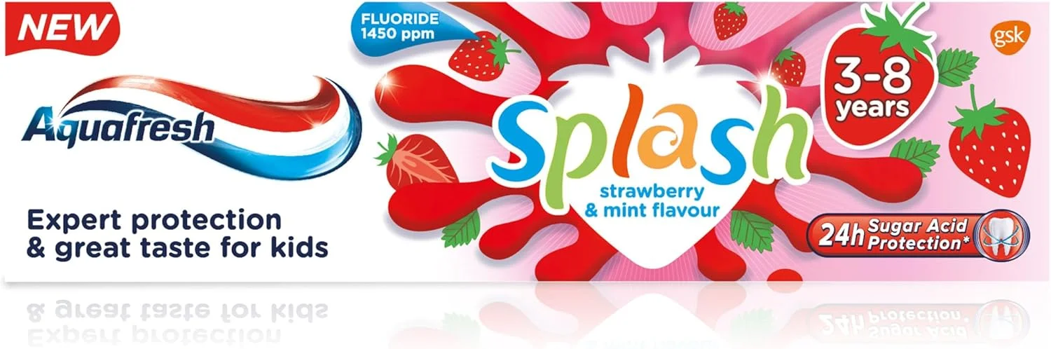 خمیر دندان آکوافرش اسپلش مناسب کودکان 3 تا 8 سال، خمیر دندان کودکان، خمیر دندان با طعم توت فرنگی، 75 میلی لیتر خمیر دندان آکوافرش اسپلش مناسب کودکان 3 تا 8 سال، خمیر دندان کودکان، خمیر دندان با طعم توت فرنگی، 75 میلی لیتر