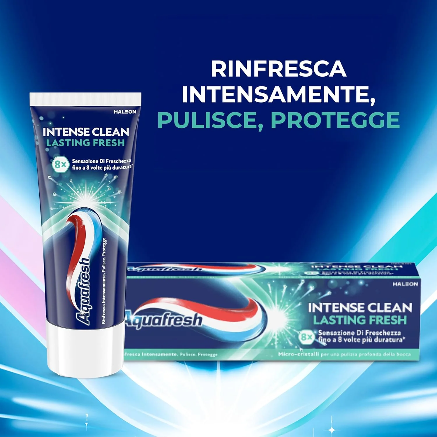 خمیر دندان Aquafresh Intense Clean با طراوت ماندگار، احساس تازگی 8 برابر بیشتر، پاک کنندگی عمیق، بسته 12 عددی خمیر دندان 75 میلی لیتری خمیر دندان Aquafresh Intense Clean با طراوت ماندگار، احساس تازگی 8 برابر بیشتر، پاک کنندگی عمیق، بسته 12 عددی خمیر دندان 75 میلی لیتری