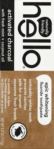 خمیر دندان سفید کننده حاوی فلوراید و زغال فعال Hello Oral Care، بدون SLS و گیاهی، 113 گرم (بسته 1 عددی)