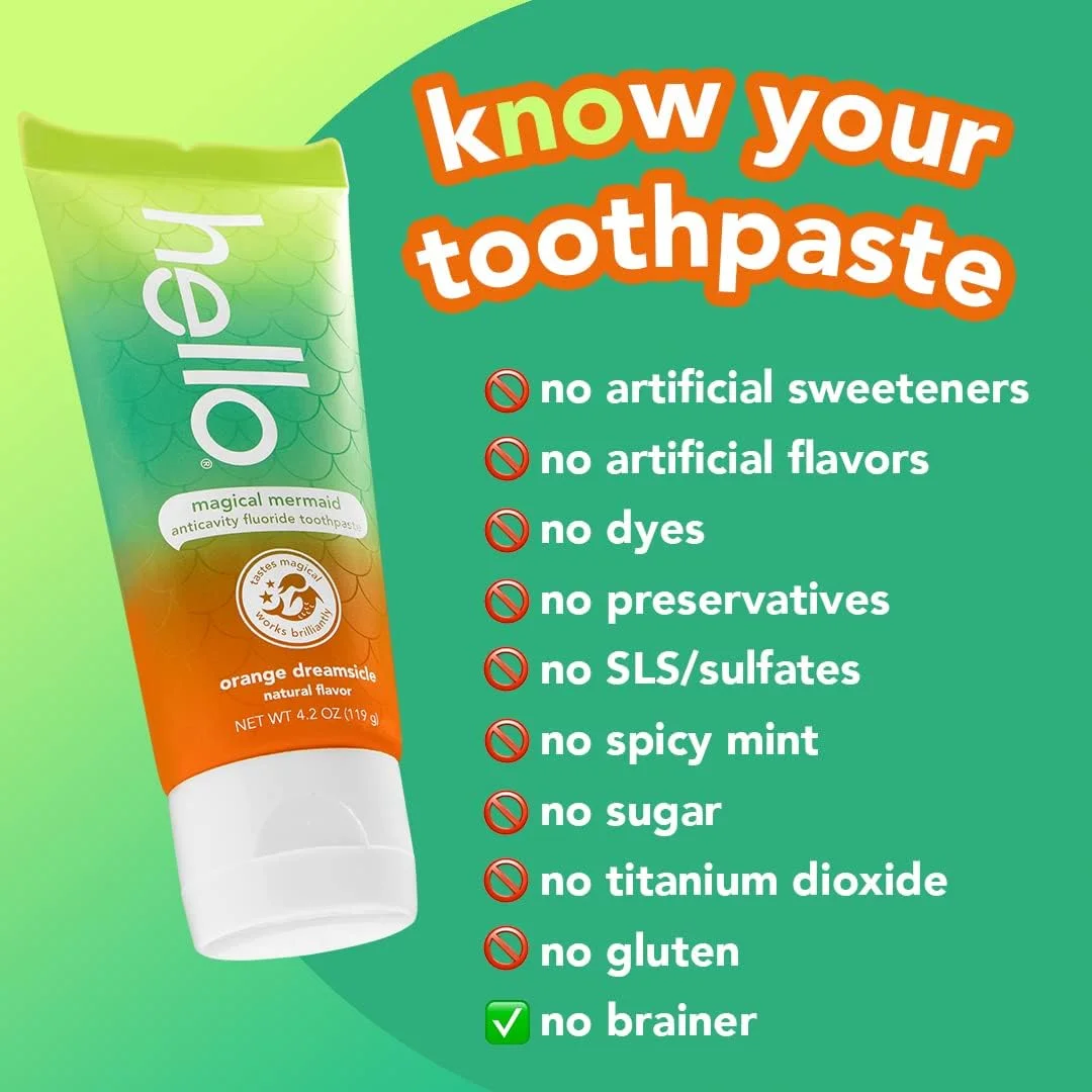 خمیر دندان کودکانه پری دریایی سلام، طعم طبیعی پرتقال، مناسب برای کودکان 2 سال به بالا، بدون شیرین کننده های مصنوعی، بدون SLS، بدون گلوتن، وگان، 124 گرم (بسته 3 عددی) خمیر دندان کودکانه پری دریایی سلام، طعم طبیعی پرتقال، مناسب برای کودکان 2 سال به بالا، بدون شیرین کننده های مصنوعی، بدون SLS، بدون گلوتن، وگان، 124 گرم (بسته 3 عددی)