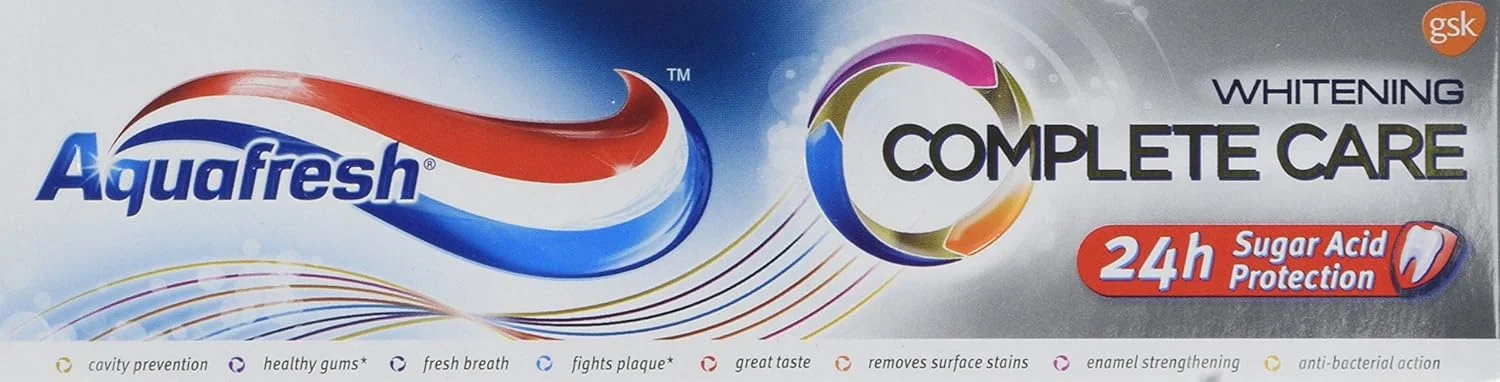 خمیر دندان محافظت کامل آکوافرش، ۷۵ میلی لیتر، سفید کننده، بسته ۶ عددی