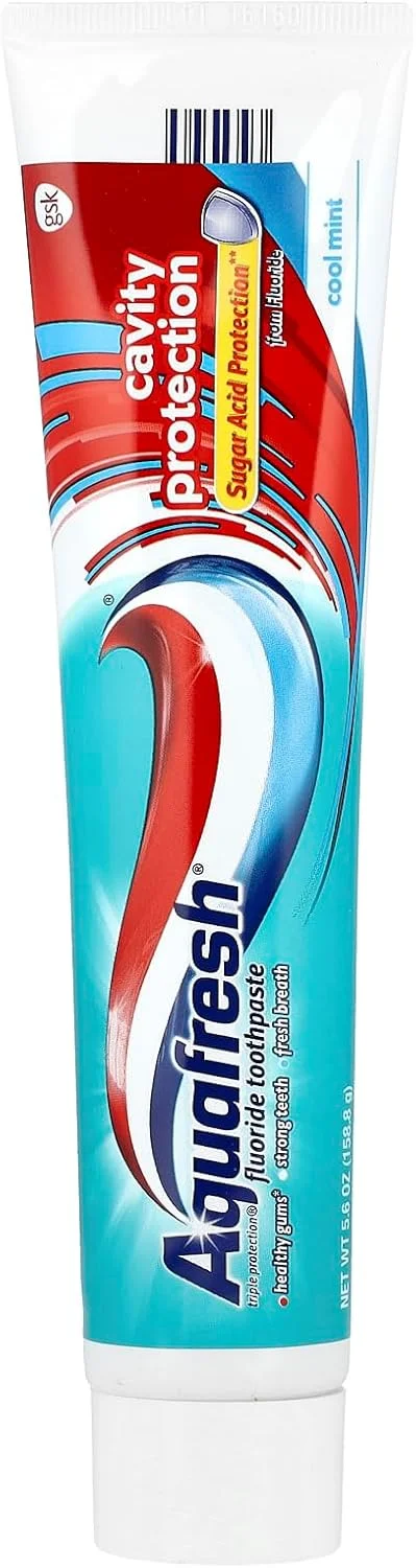 خمیر دندان محافظت از دندان Aquafresh با فلوراید، نعناع خنک 158 گرم (بسته 12 عددی)