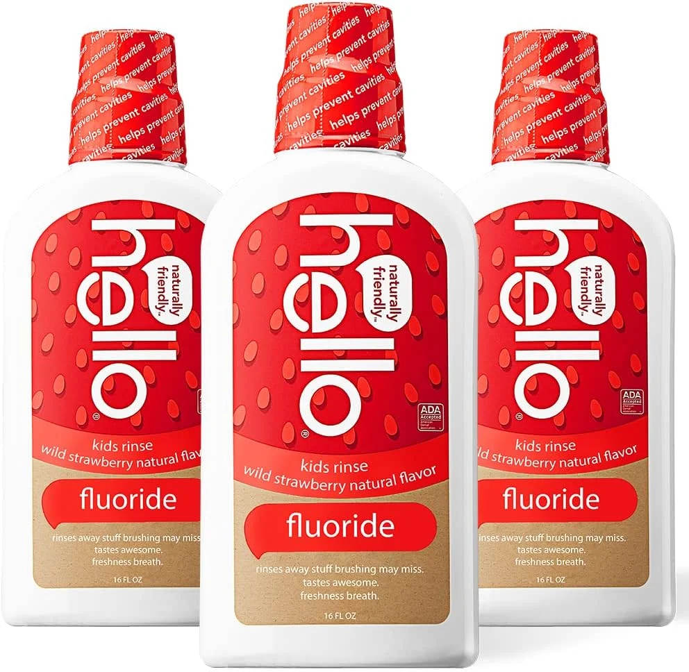 دهانشویه ضد پوسیدگی و بدون الکل با طعم طبیعی توت فرنگی وحشی برای کودکان بالای 2 سال - 473 میلی لیتر (بسته 3 عددی)