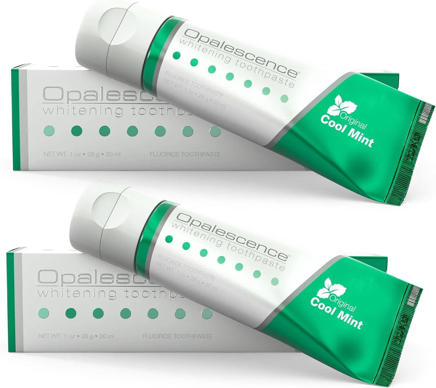 خمیر دندان سفید کننده اپالسنس با طعم نعناع خنک و فلوراید، 28 گرم (بسته 2 عددی)