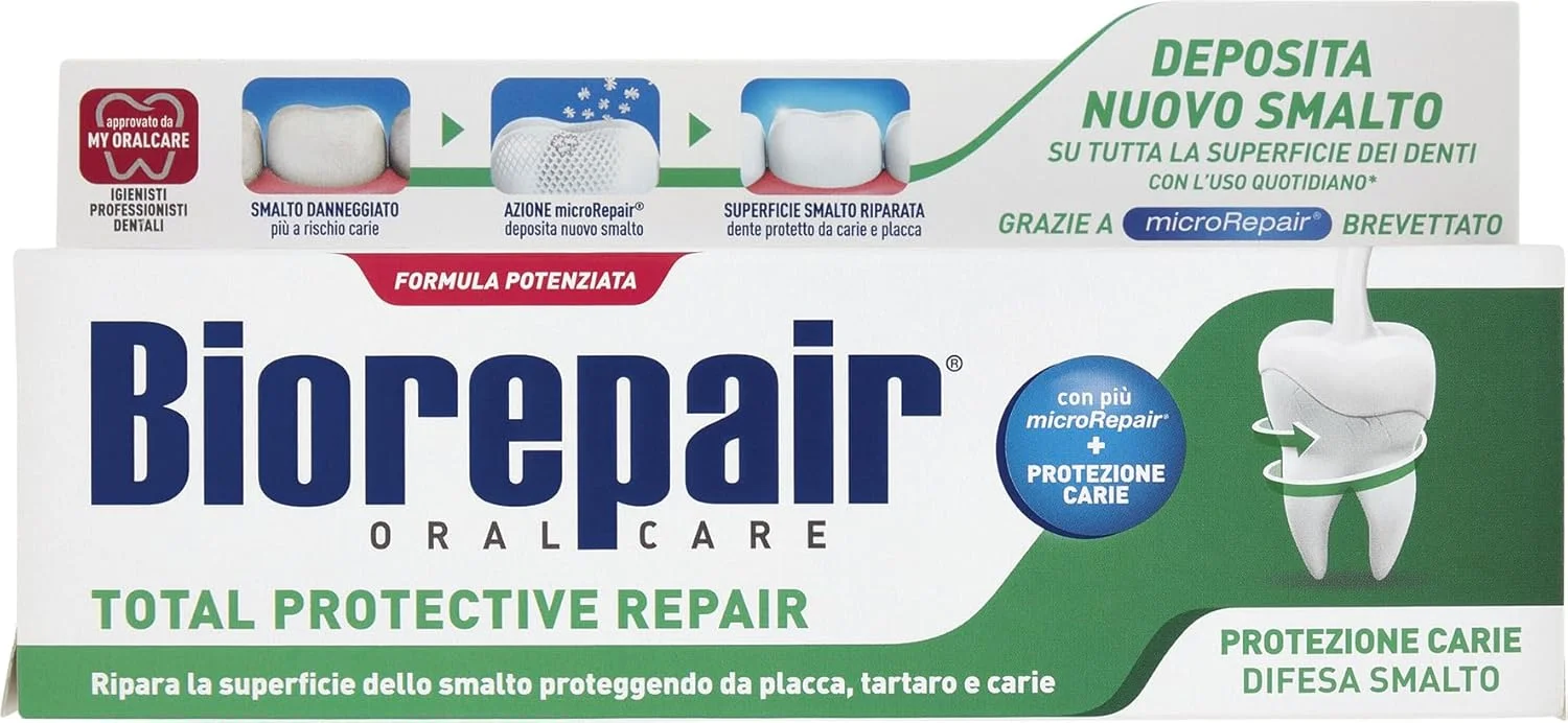 خمیر دندان محافظتی کامل Biorepair - ترمیم کننده و براق کننده - طراوت بخش - بدون فلوراید - 75 میلی لیتر