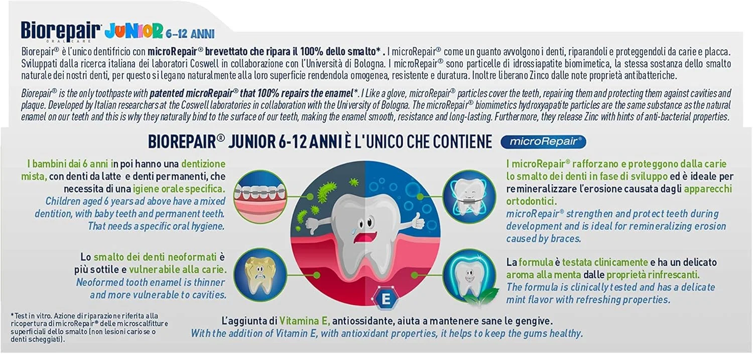 خمیر دندان کودکانه نعنایی بایوریپیر 75 میلی لیتر