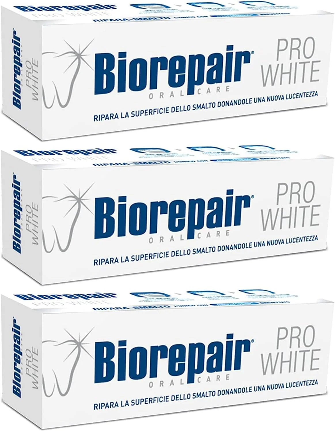خمیر دندان سفید کننده "Pro White" بایوریپیر با microRepair - بسته 3 عددی تیوپ 75 میلی لیتری [محصول وارداتی ایتالیایی]