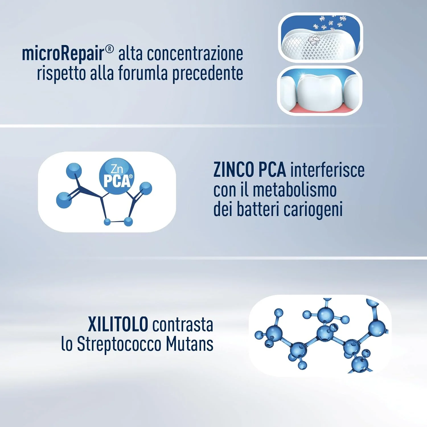 خمیر دندان شب پیشرفته Biorepair، ضد فرسایش قوی، 3 بسته 75 میلی لیتری، محافظت و ترمیم کننده مینای دندان، ضد باکتری، MicroRepair PCA Zinc و Xylitol