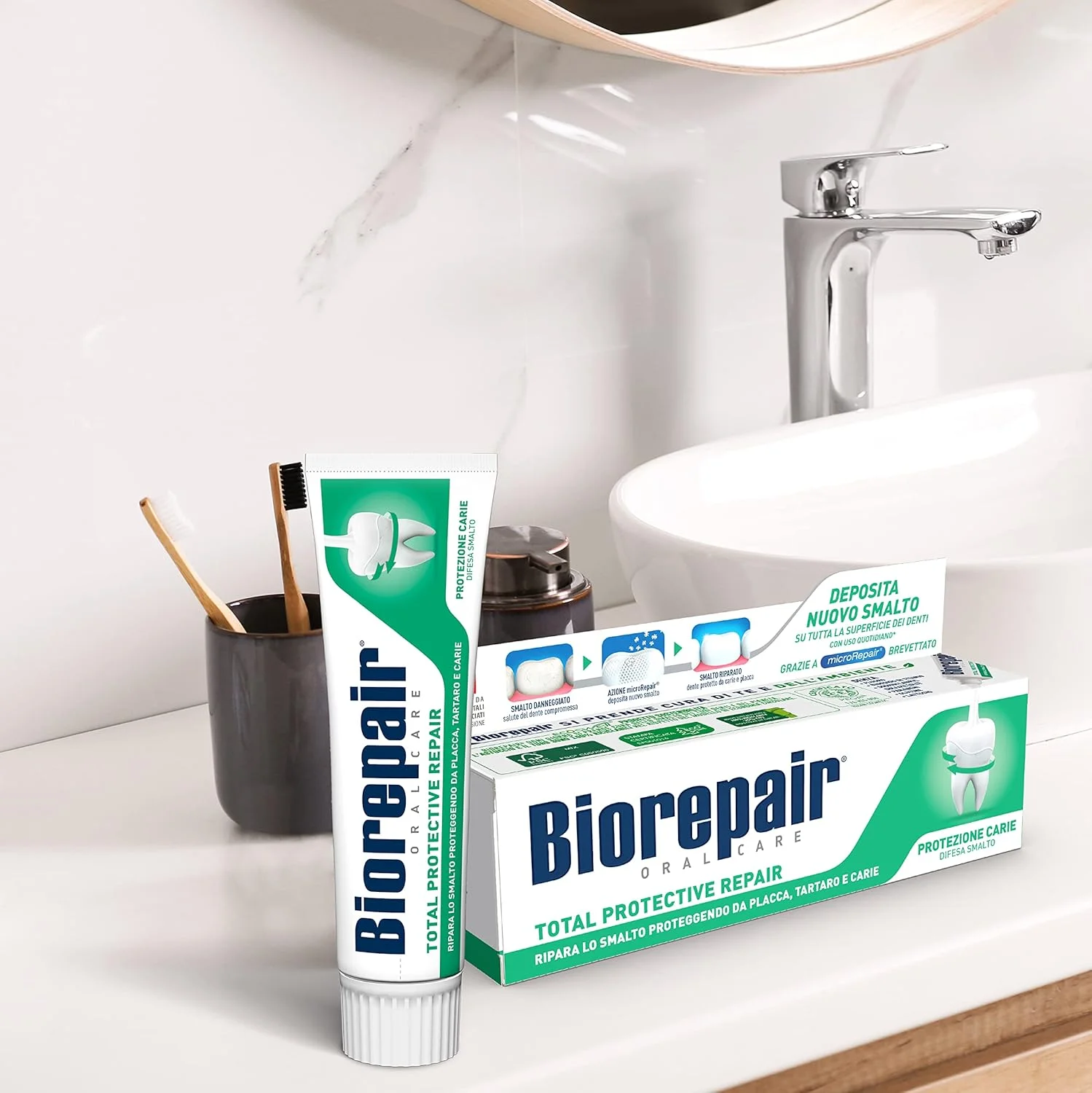 خمیر دندان محافظتی کامل بایوریپیر، بسته 12 عددی 60 میلی لیتری، ترمیم کننده و براق کننده، تنفس تازه، خمیر دندان بدون فلوراید خمیر دندان محافظتی کامل بایوریپیر، بسته 12 عددی 60 میلی لیتری، ترمیم کننده و براق کننده، تنفس تازه، خمیر دندان بدون فلوراید