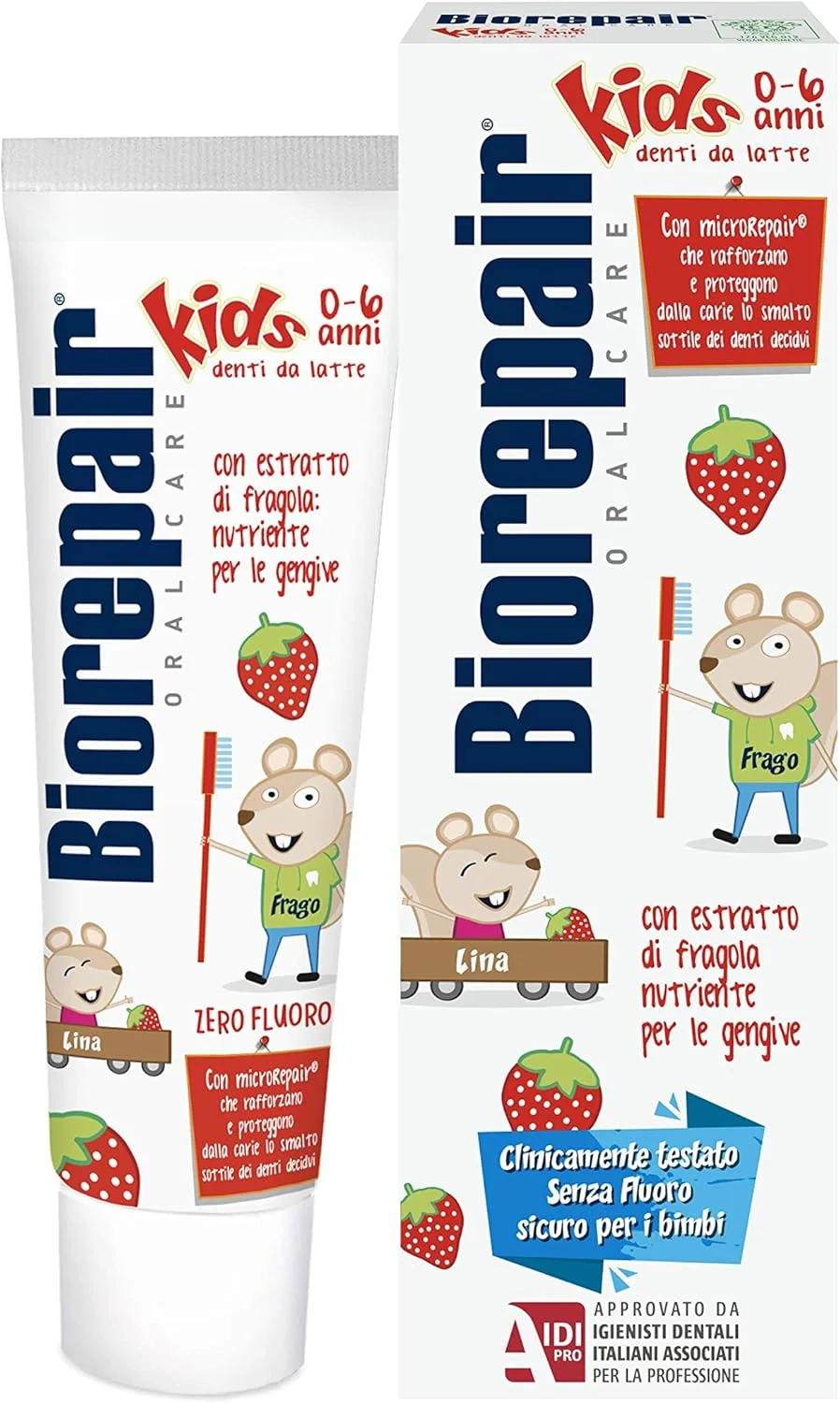 Biorepair ® - خمیر دندان کودکان، 0-6 سال، خمیر دندان کودکان بدون فلوراید، طعم میوه، ضد پوسیدگی، لثه های سالم، 3 عدد x 50 میلی لیتر