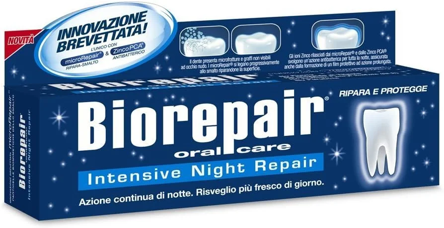 خمیر دندان ترمیمی فشرده Biorepair مراقبت از دهان شبانه 75 میلی لیتر