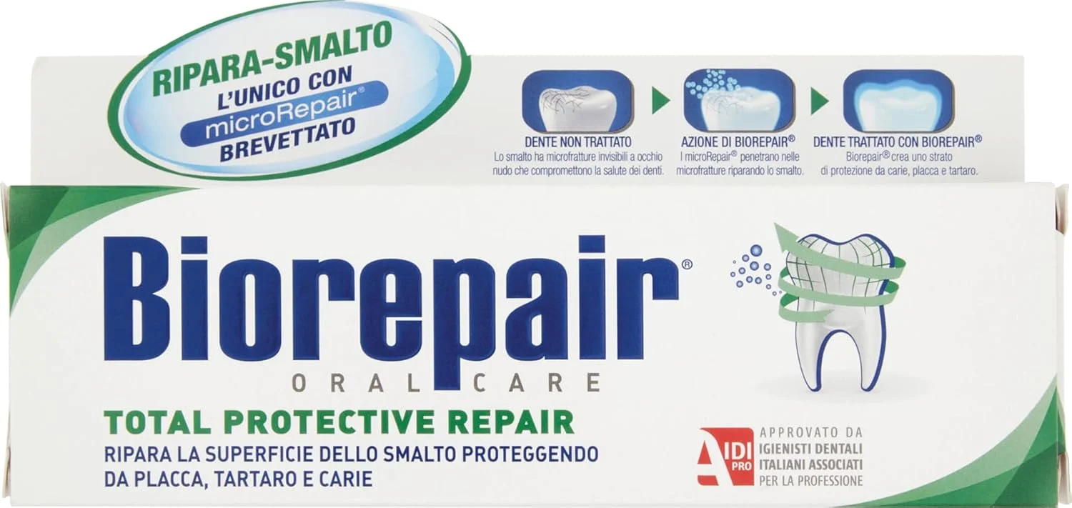 خمیر دندان محافظتی کامل Biorepair با microRepair، فرمول جدید - تیوب 75 میلی لیتری [محصول ایتالیا]