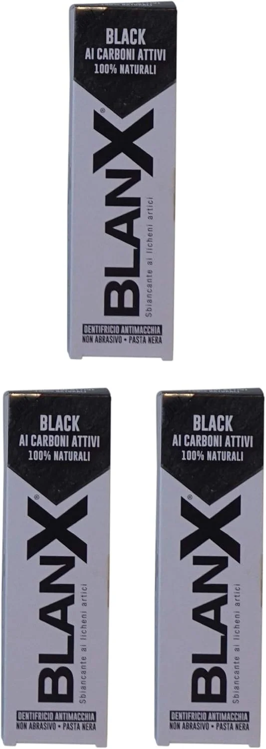 خمیر دندان سفید کننده BlanX "Black" - 75 میلی لیتر (بسته 3 عددی) [محصول وارداتی ایتالیا]