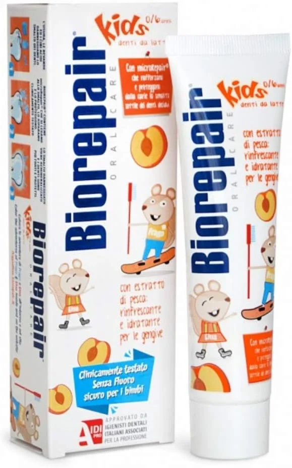 خمیر دندان کودک Biorepair مناسب 0-6 سال با طعم هلو، 50 میلی لیتر