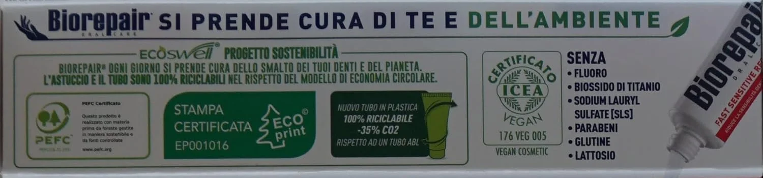 خمیر دندان "ترمیم سریع دندان های حساس" بایوریپیر با microRepair، فرمول جدید - تیوب 75 میلی لیتری (بسته 3 عددی) [محصول وارداتی ایتالیا]
