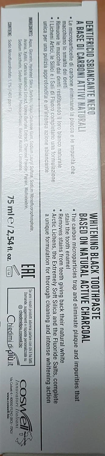 خمیر دندان سفید کننده BlanX "Black" - 75 میلی لیتر (بسته 3 عددی) [محصول وارداتی ایتالیا]