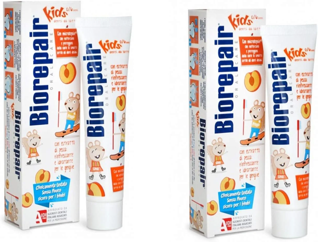 خمیر دندان کودک بایوریپیر با طعم هلو مناسب 0 تا 6 سال، 50 میلی لیتر، بسته 2 عددی