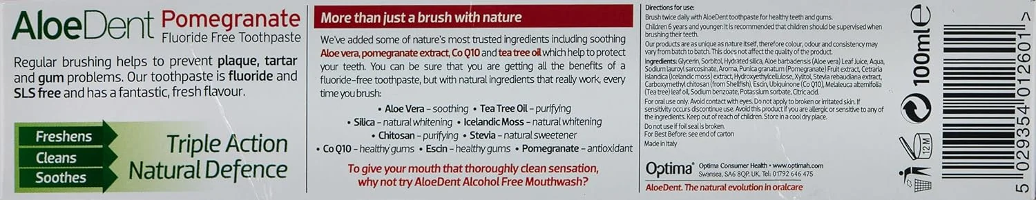 خمیر دندان آلوئه دنت سه گانه با عصاره انار، 100 میلی لیتر