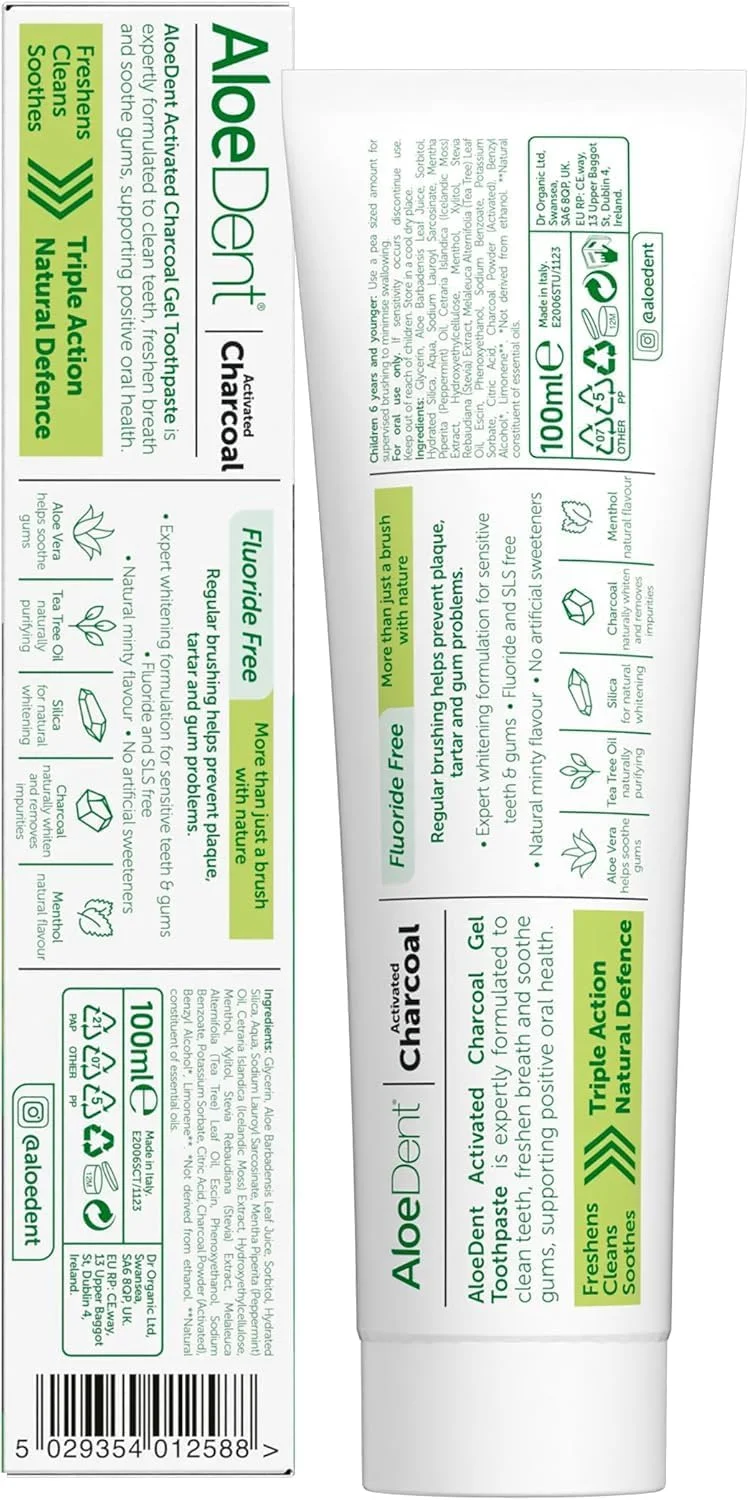 خمیر دندان زغالی سه گانه آلوئه دنت حاوی آلوئه ورا - 100 میلی لیتر