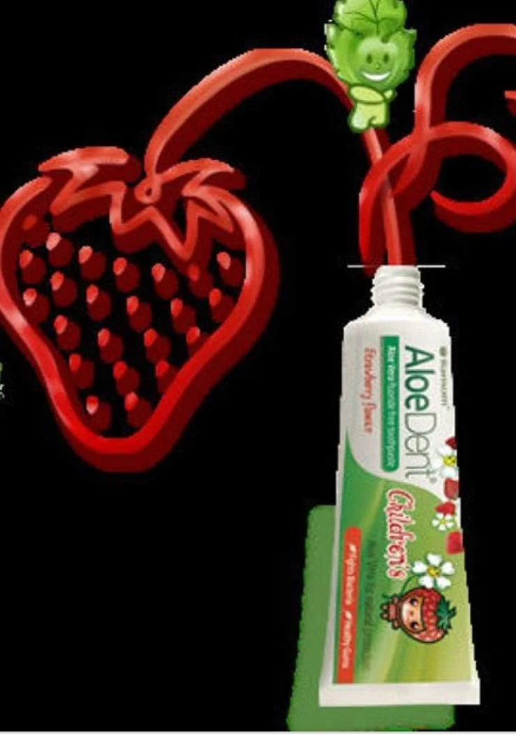 خمیر دندان کودک آلوئه دنت با طعم توت فرنگی