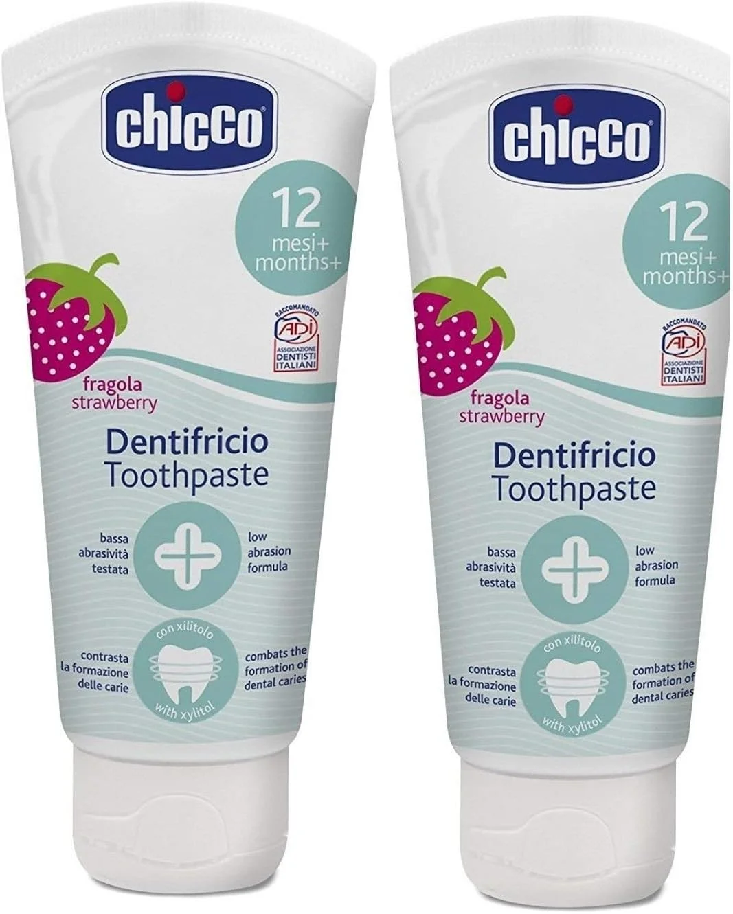 خمیر دندان کودک چیکو با طعم توت فرنگی (۵۰ میلی لیتر، بسته ۲ عددی)