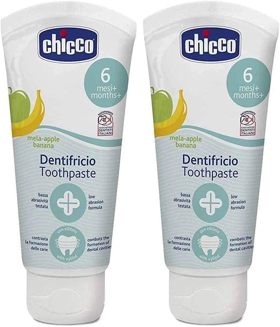 خمیر دندان کودک چیکو با طعم سیب و موز (۵۰ میلی لیتر، بسته ۲ عددی)